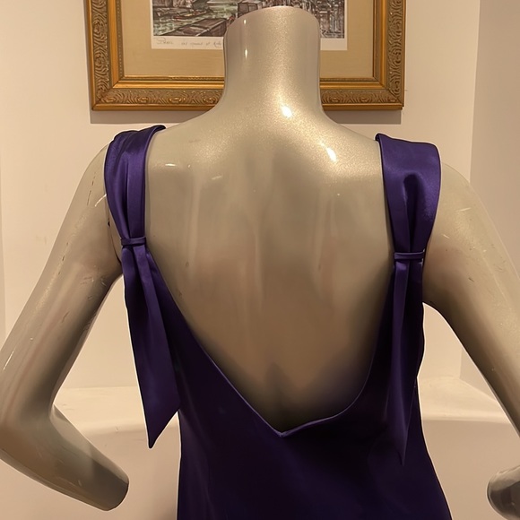 Karen Millen Sleeveless Tiered Royal Blue Drop Waist Mini  Dress Cocktail Size 8 - Picture 7 of 13